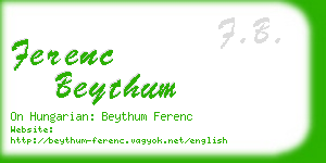 ferenc beythum business card